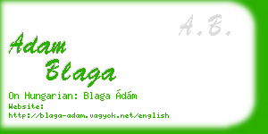 adam blaga business card